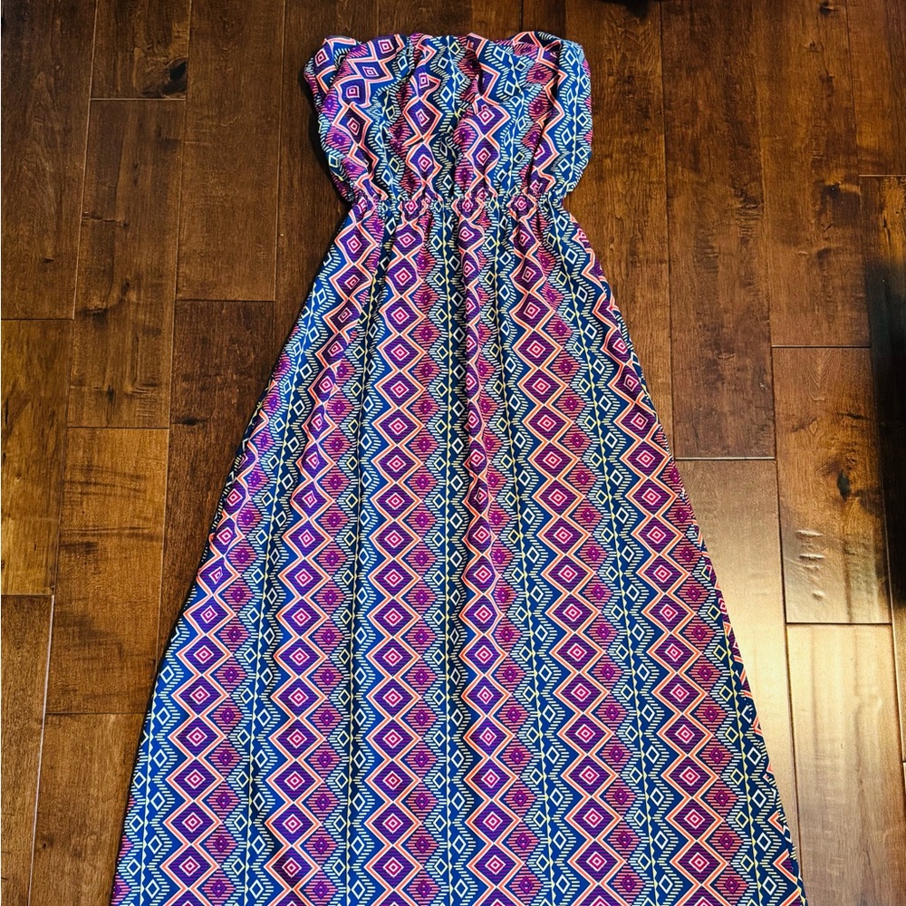 Windsor Multicolor Strapless Maxi Dress